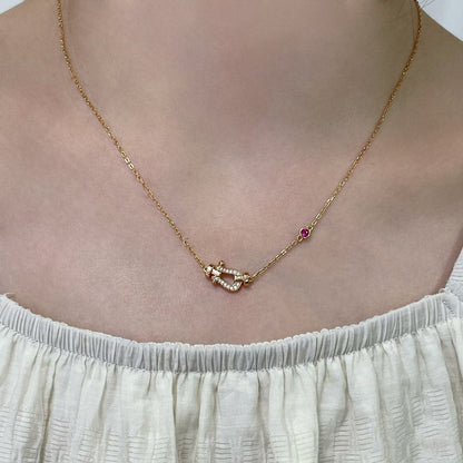 [Dawnora Jewelry]FORCE 10 DIAMOND PINK GOLD NECKLACE