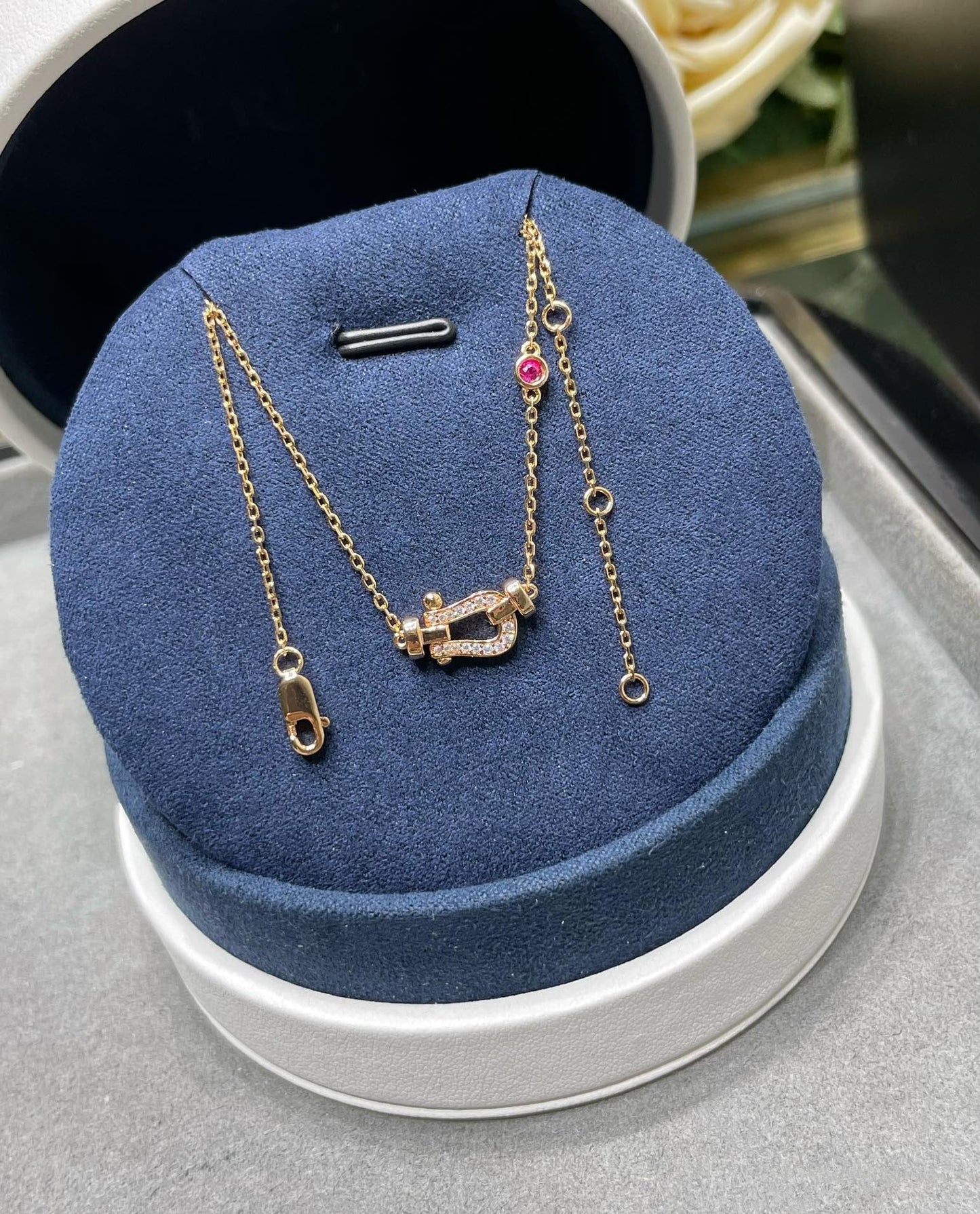 [Dawnora Jewelry]FORCE 10 DIAMOND PINK GOLD NECKLACE