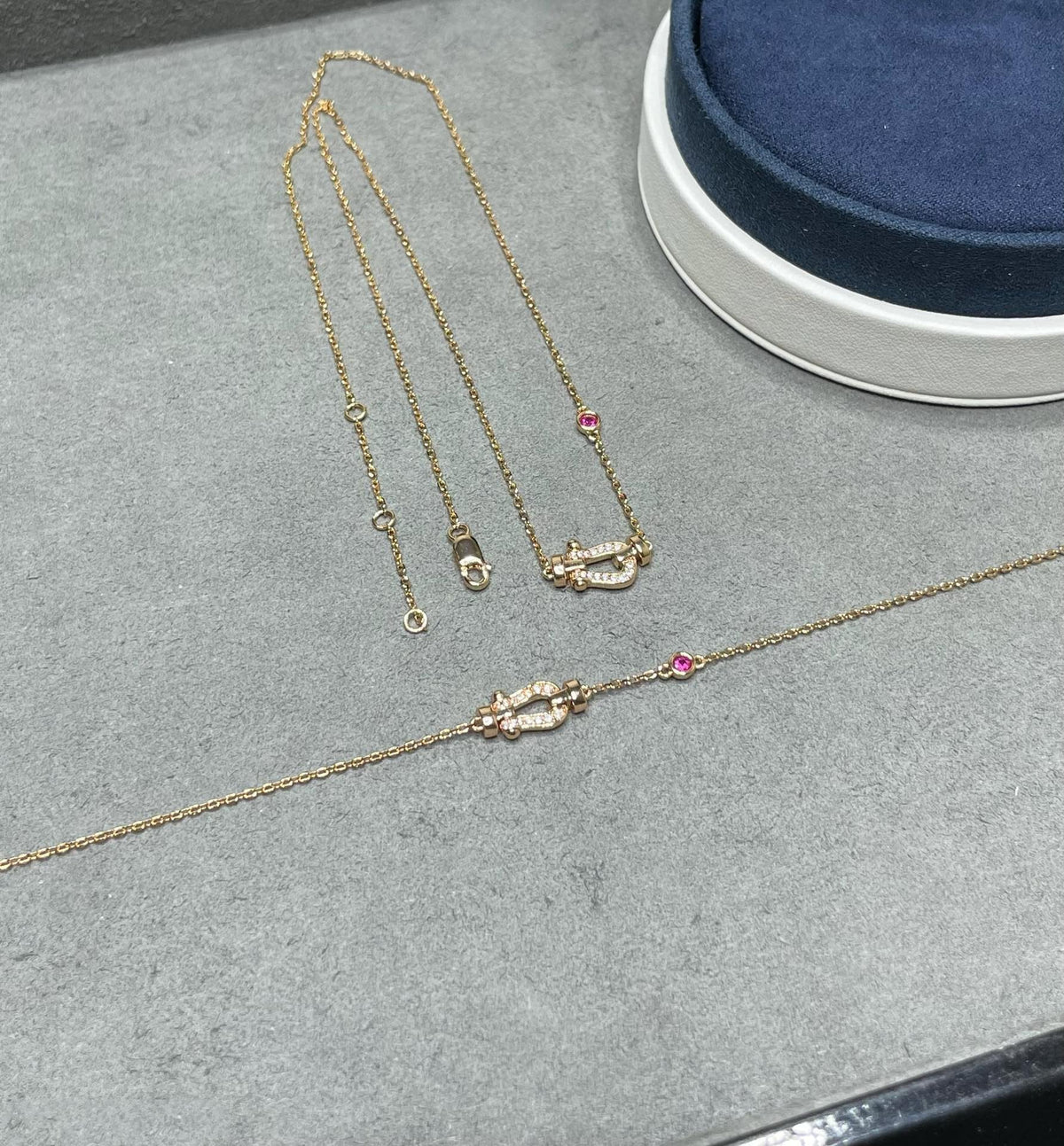 [Dawnora Jewelry]FORCE 10 DIAMOND PINK GOLD NECKLACE