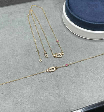[Dawnora Jewelry]FORCE 10 DIAMOND PINK GOLD NECKLACE