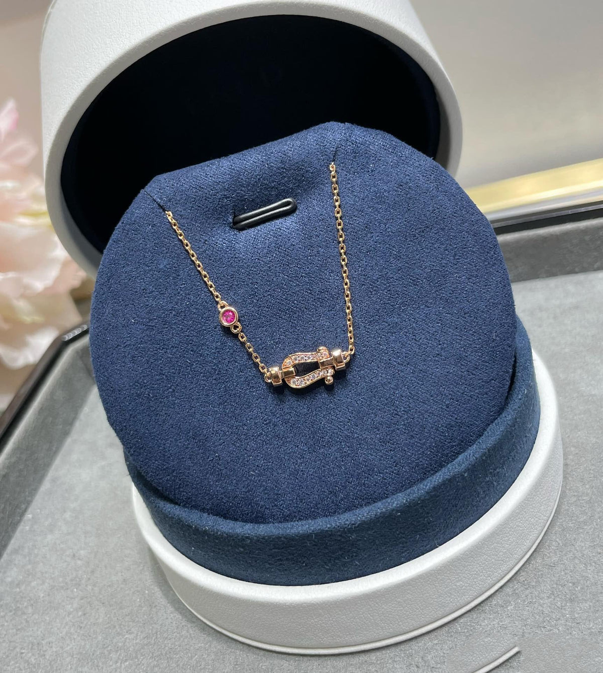 [Dawnora Jewelry]FORCE 10 DIAMOND CHAIN LINK PINK GOLD BRACELET