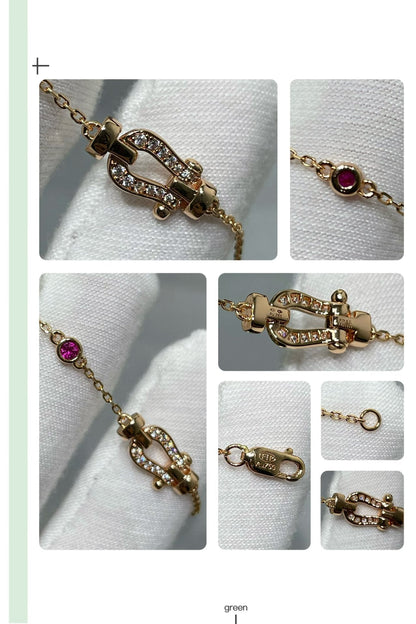 [Dawnora Jewelry]FORCE 10 DIAMOND CHAIN LINK PINK GOLD BRACELET