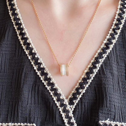 [Dawnora Jewelry]ZERO 1 DIAMOND CERAMIC NECKLACE