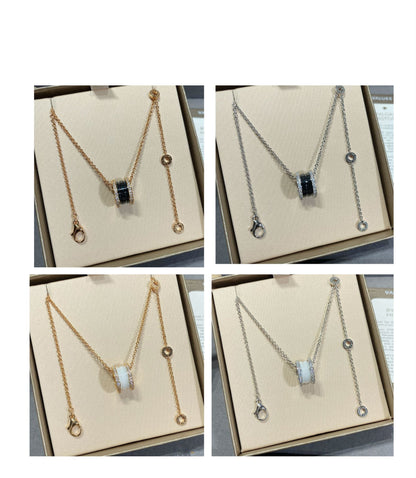 [Dawnora Jewelry]ZERO 1 DIAMOND CERAMIC NECKLACE