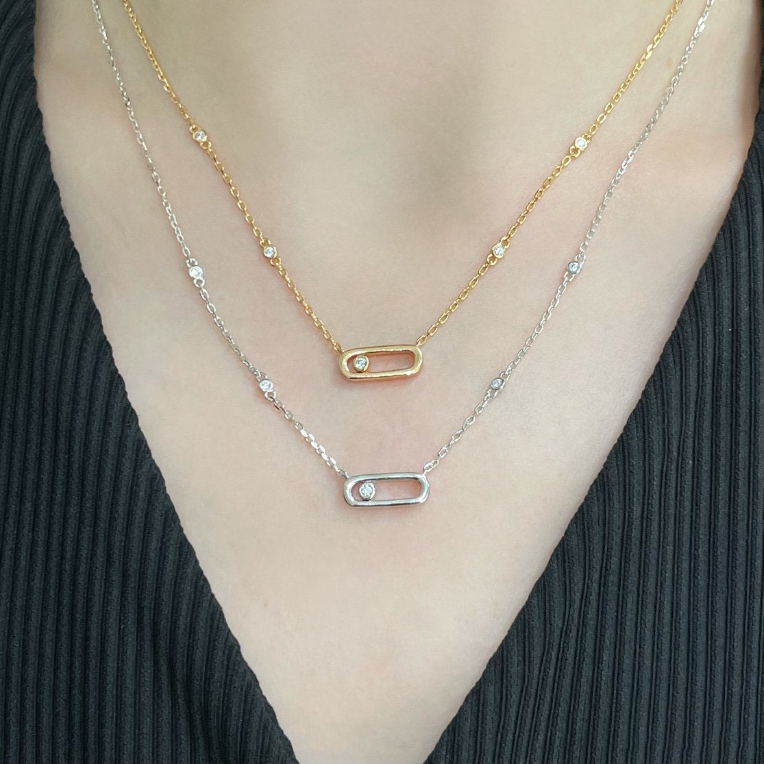 [Dawnora Jewelry]MOVE UNO DIAMOND NECKLACE