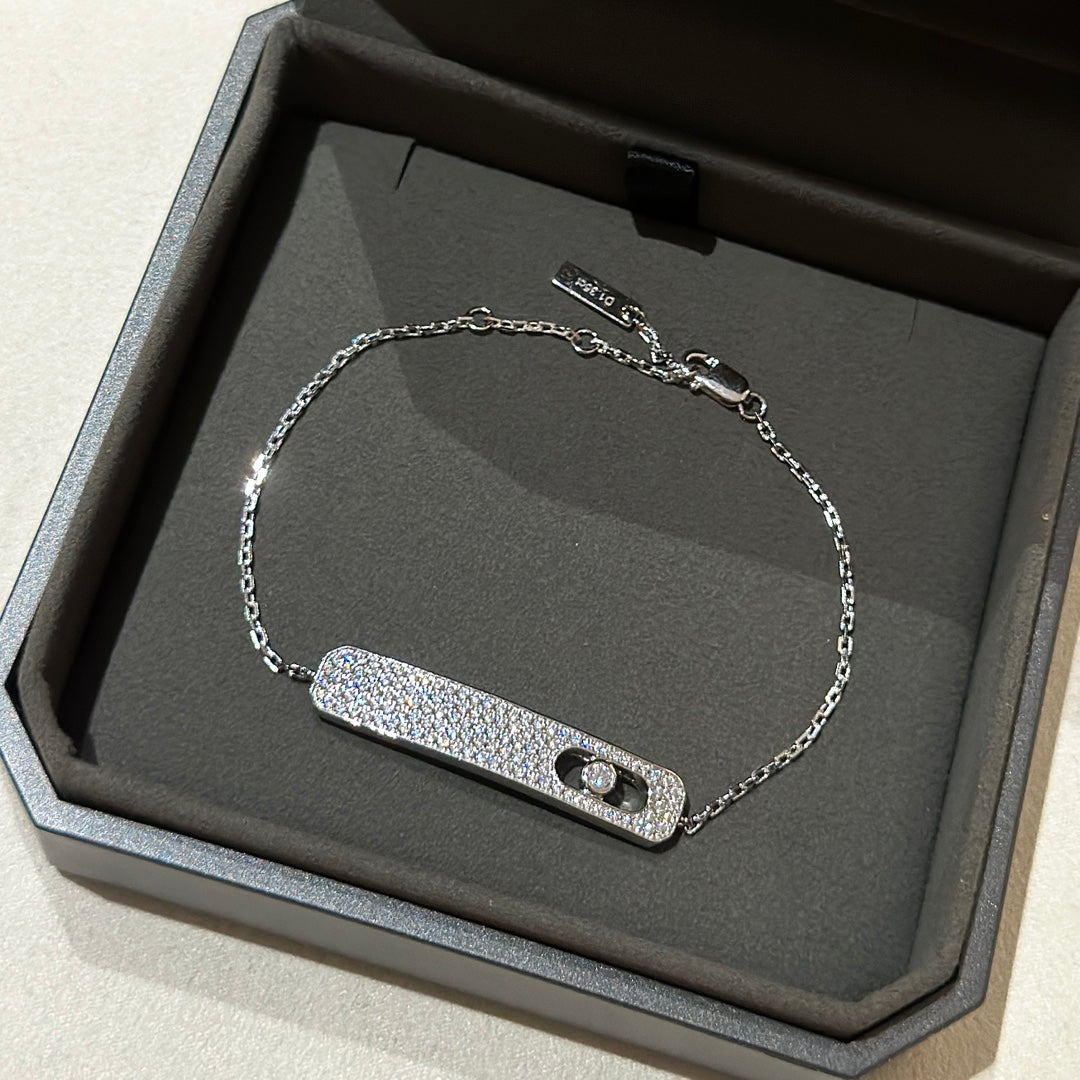 [Dawnora Jewelry]MOVE CLASSIQUE DIAMOND PAVED BRACELET(Adjustable)