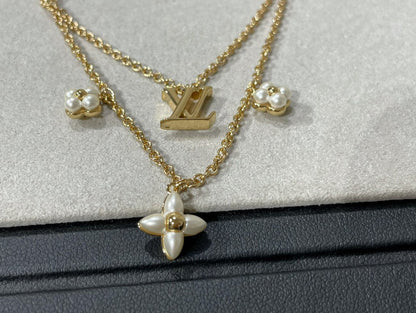 [Dawnora Jewelry]FLOWERGRAM GOLD MOP DOUBLE ROW NECKLACE
