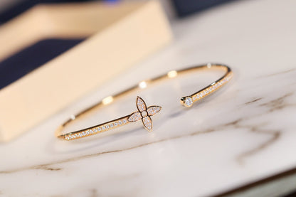 [Dawnora Jewelry]IDYLLE GOLD OPEN BRACELET DIAMOND PAVED