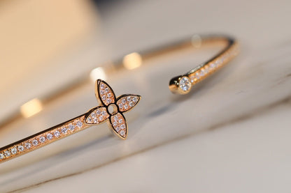 [Dawnora Jewelry]IDYLLE GOLD OPEN BRACELET DIAMOND PAVED