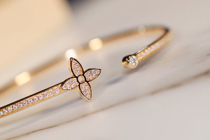 [Dawnora Jewelry]IDYLLE GOLD OPEN BRACELET DIAMOND PAVED