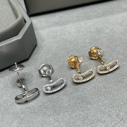 [Dawnora Jewelry]MOVE UNO PINK GOLD DIAMOND EARRINGS
