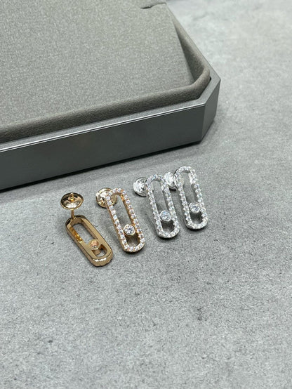 [Dawnora Jewelry]MOVE UNO STUD DIAMOND PAVED EARRINGS