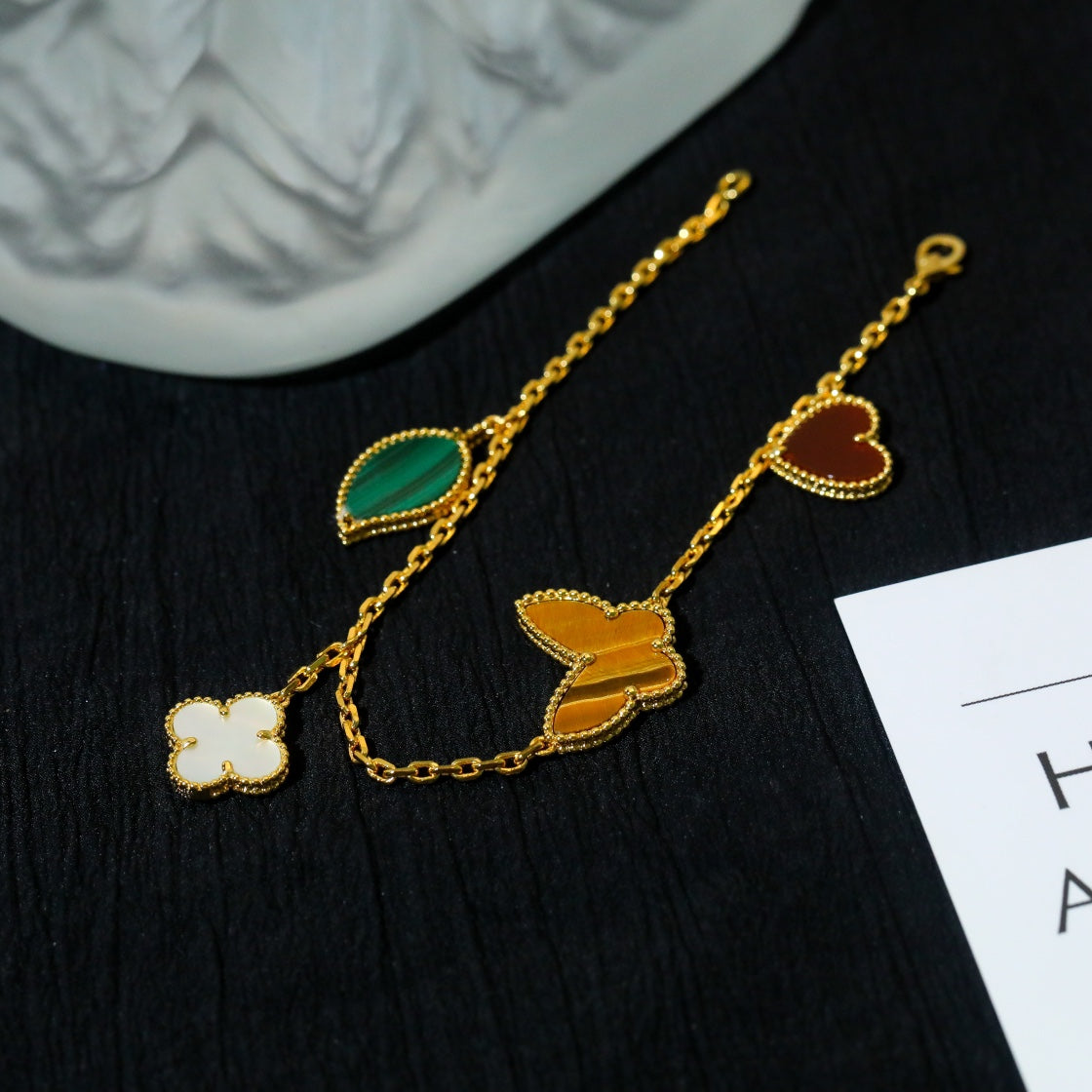 [Dawnora Jewelry]LUCKY SPRING 5 MOTIF GOLD BRACELET