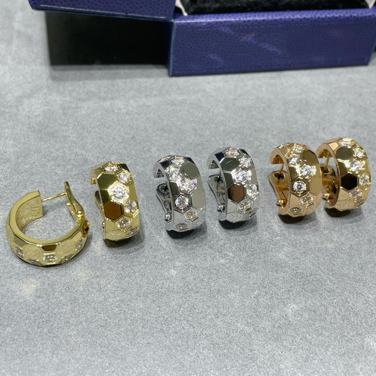 [Dawnora Jewelry]BEE LOVE DIAMOND HOOP EARRINGS