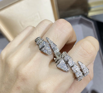 [Dawnora Jewelry]SERPENTI LARGE RING SILVER DIAMOND PAVED