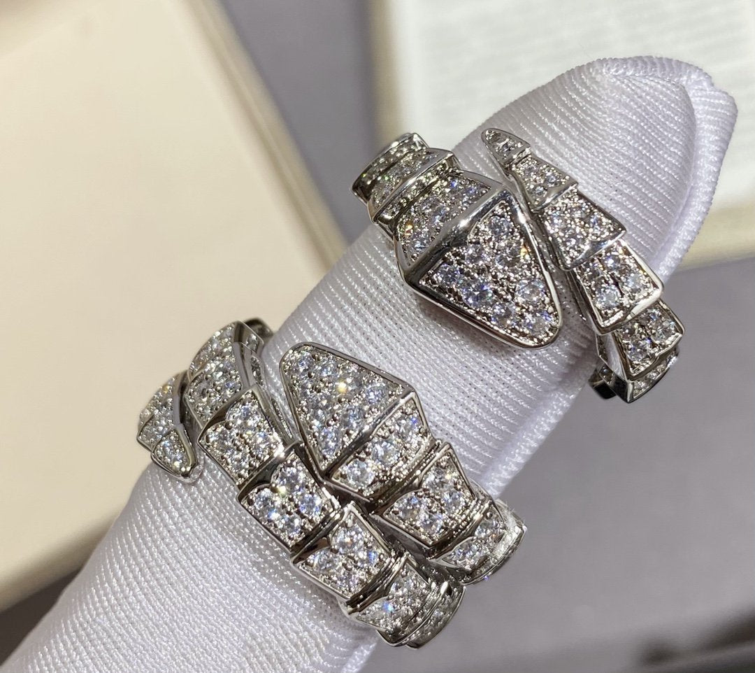 [Dawnora Jewelry]SERPENTI LARGE RING SILVER DIAMOND PAVED