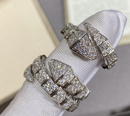 [Dawnora Jewelry]SERPENTI LARGE RING SILVER DIAMOND PAVED