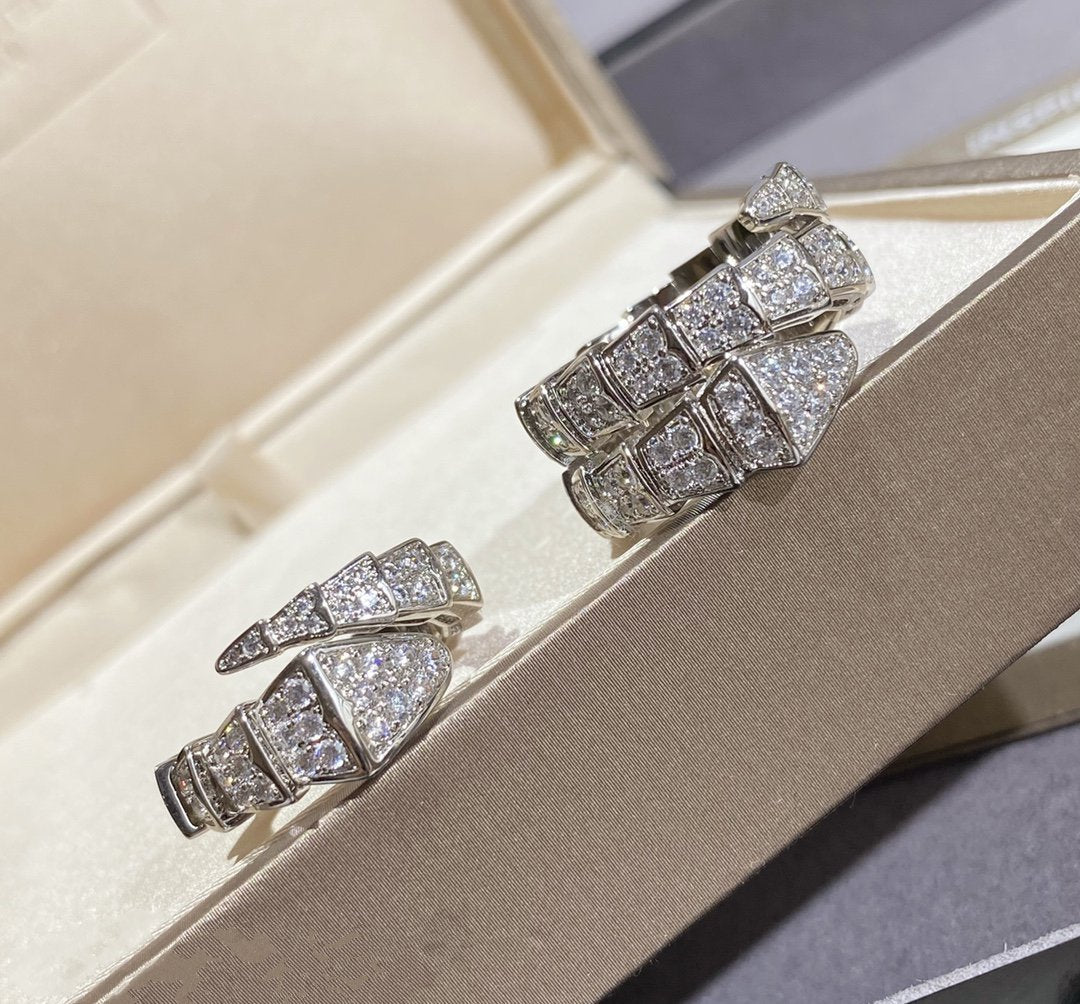 [Dawnora Jewelry]SERPENTI LARGE RING SILVER DIAMOND PAVED