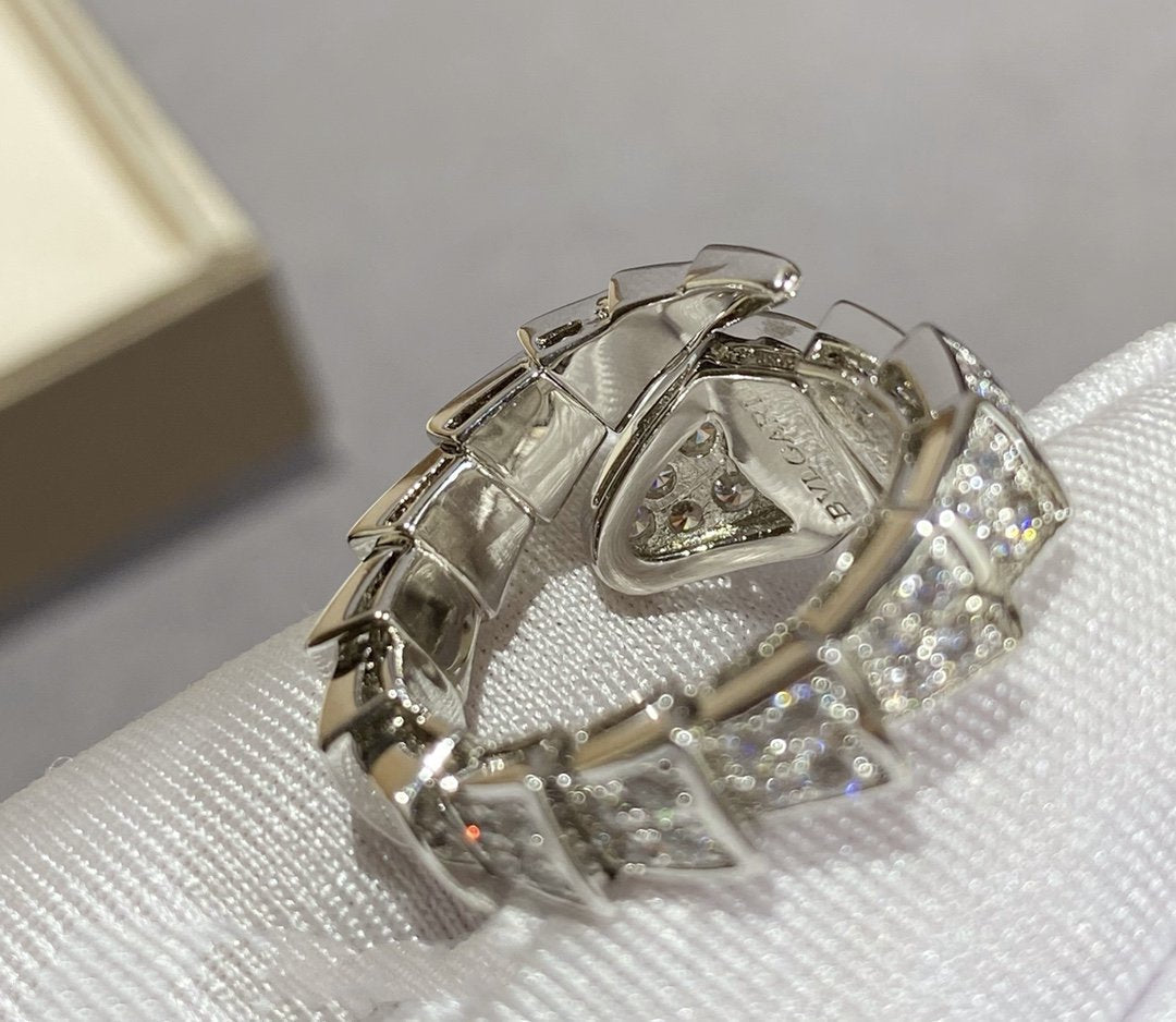 [Dawnora Jewelry]SERPENTI LARGE RING SILVER DIAMOND PAVED