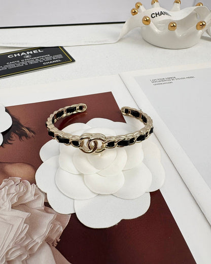 [Dawnora Jewelry]Double C Open Bangle