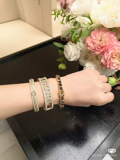 [Dawnora Jewelry]Double C Open Bangle