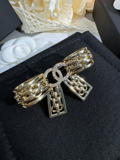 [Dawnora Jewelry]25K Hollow Bow Brooch