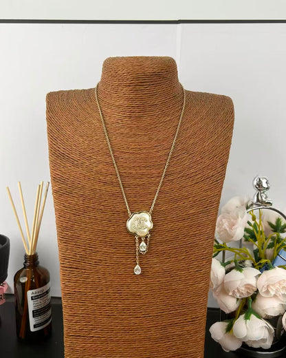 [Dawnora Jewelry]Cloud Pearl Mother-of-Pearl Diamond Chain Pendant Necklace