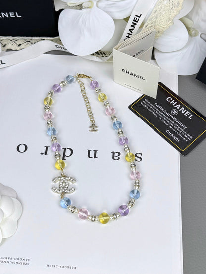 [Dawnora Jewelry]26C New Spring Collection Colorful Transparent Resin Necklace