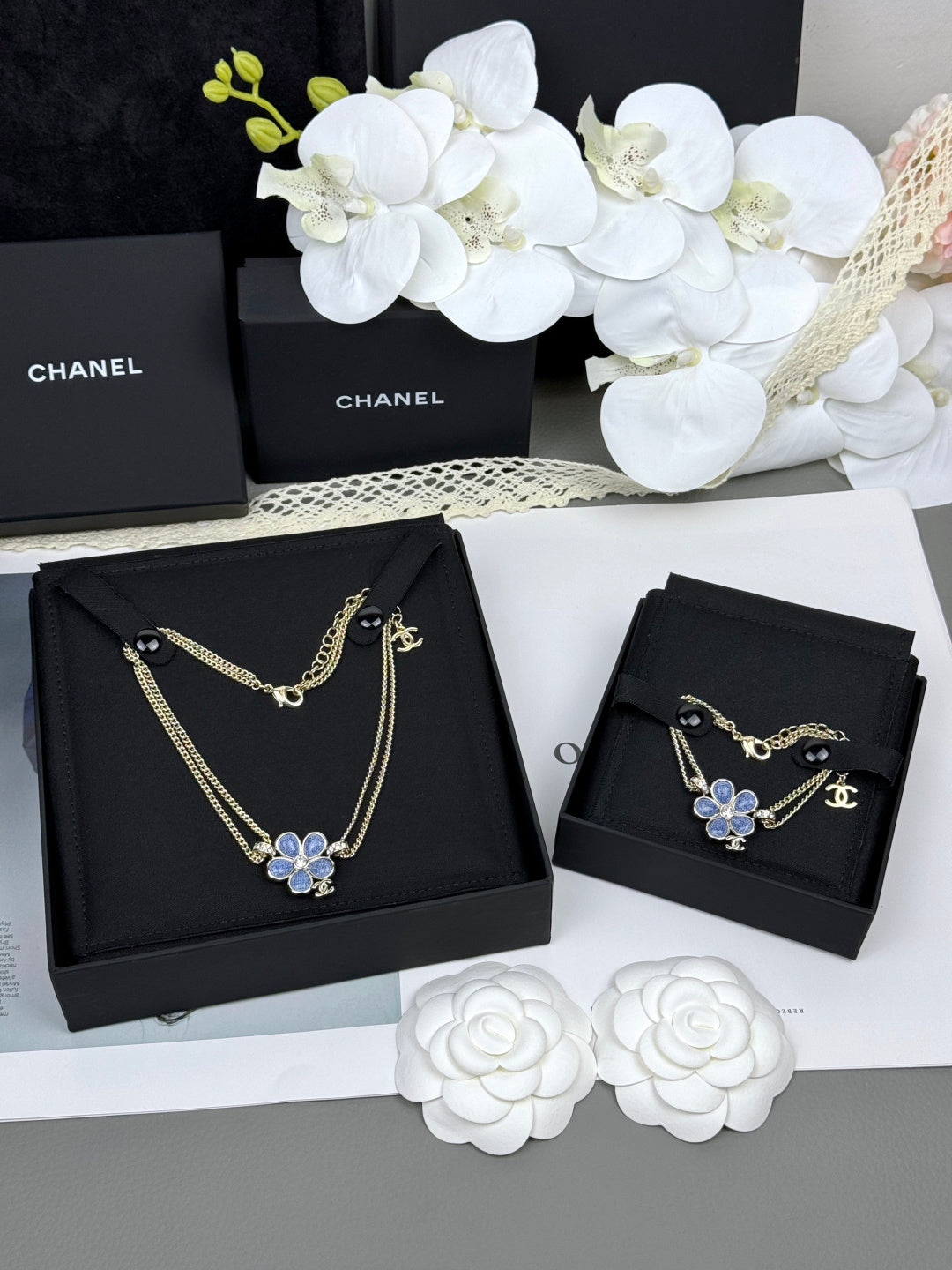 [Dawnora Jewelry]VOLTE New Blue Floral Double-Layer Bracelet