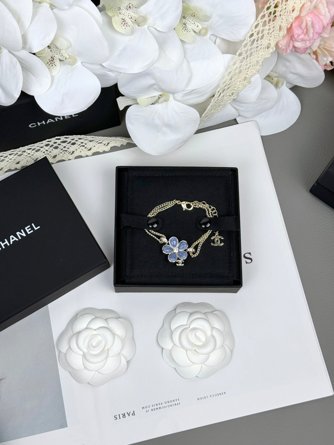 [Dawnora Jewelry]VOLTE New Blue Floral Double-Layer Bracelet
