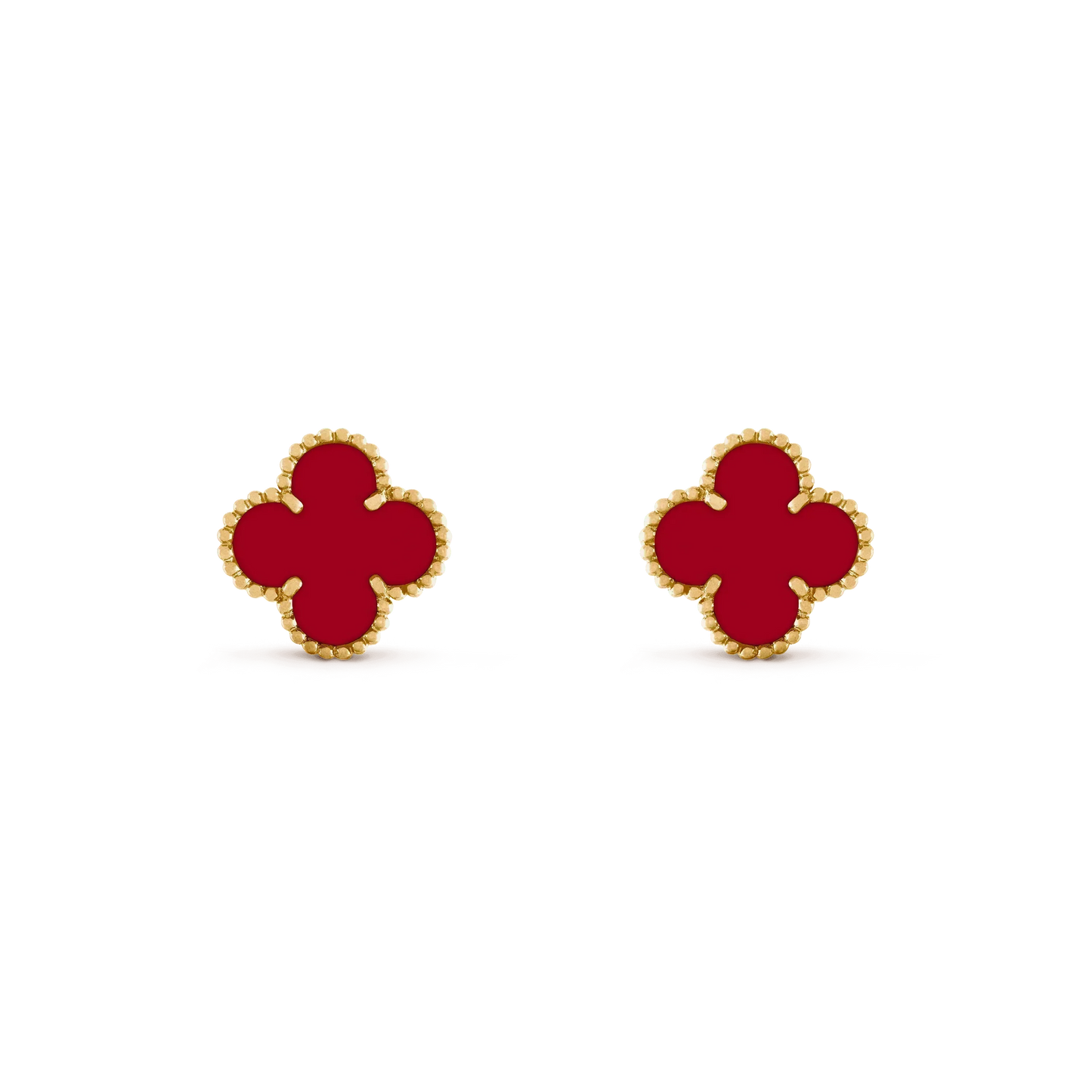 [Dawnora Jewelry]CLOVER MEDIUM 1 MOTIFS CARNELIAN  EARRINGS