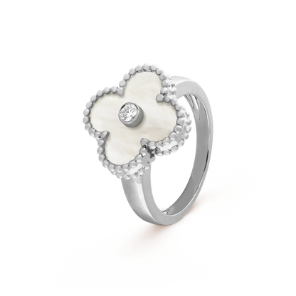 [Dawnora Jewelry]CLOVER SILVER MOP DIAMOND RING