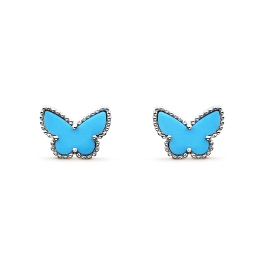 [Dawnora Jewelry]BUTTERFLY TURQUOISE EARRINGS SILVER