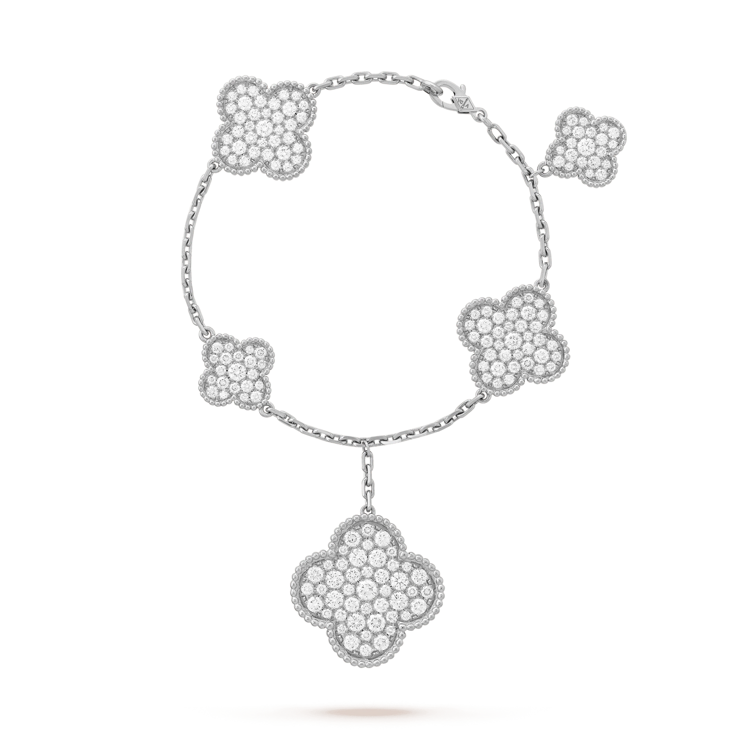 [Dawnora Jewelry]CLOVER 6 MOTIFS SILVER DIAMOND BRACELET