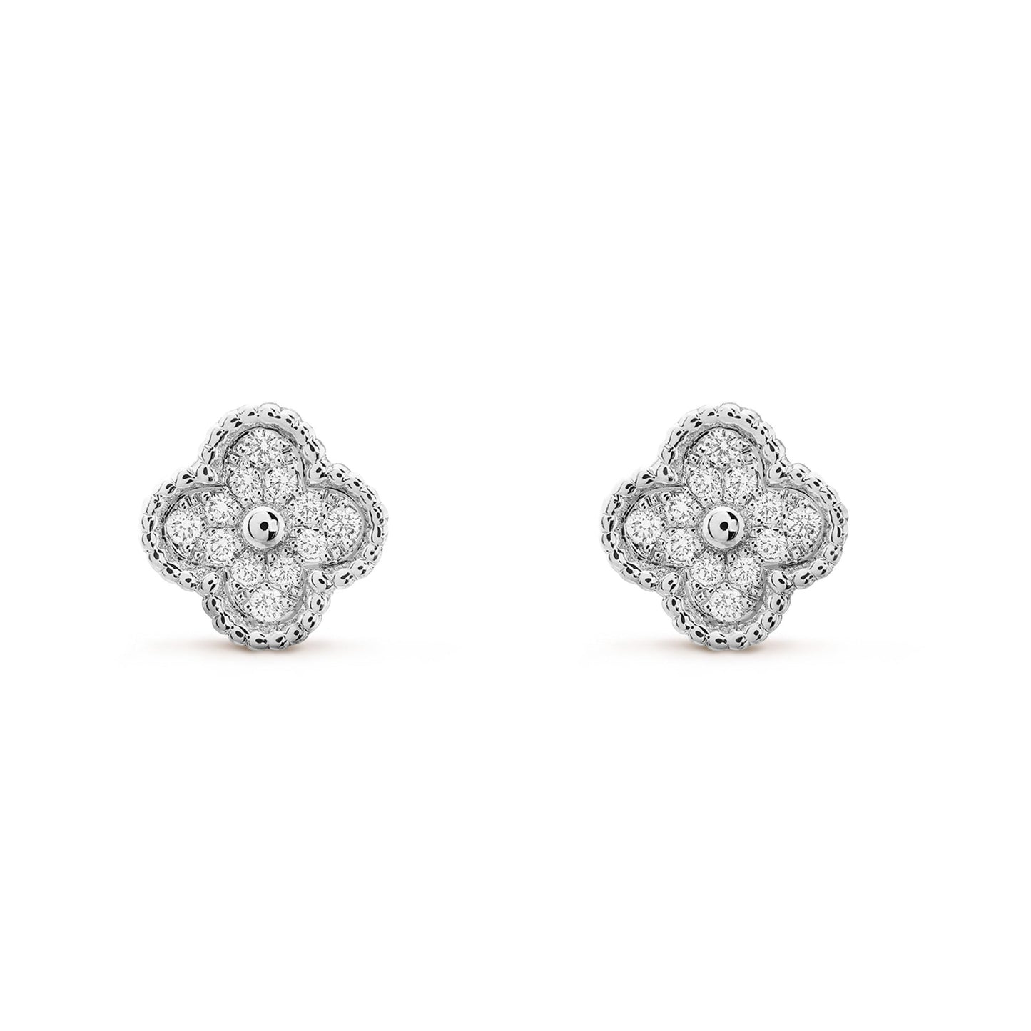 [Dawnora Jewelry]CLOVER MINI DIAMOND STUD EARRINGS