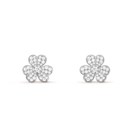[Dawnora Jewelry]CLOVER COMOS DIAMOND EARRINGS SILVER