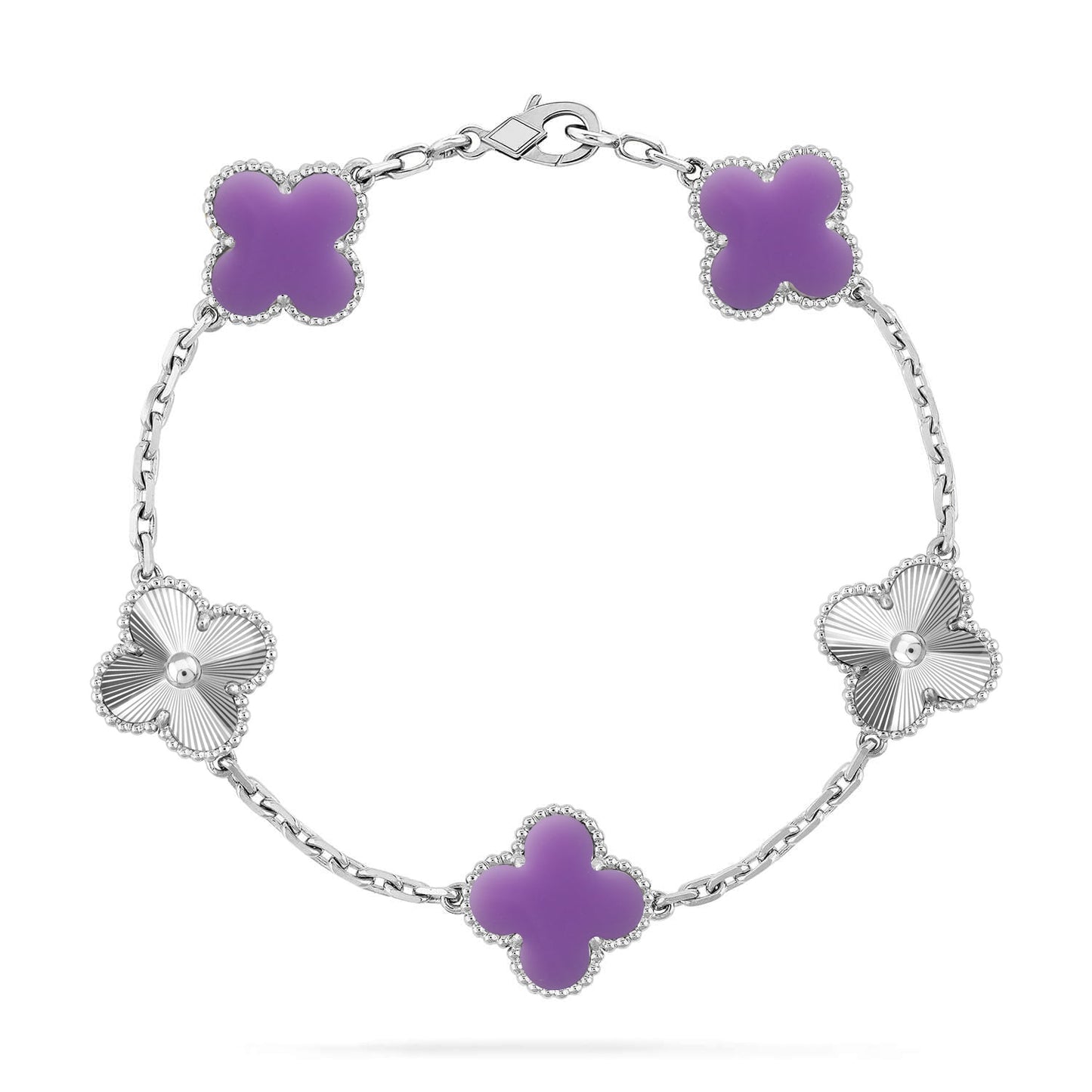 [Dawnora Jewelry]CLOVER 5 MOTIF LIGHT PURPLE BRACELET COLLECTION