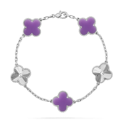 [Dawnora Jewelry]CLOVER 5 MOTIF LIGHT PURPLE BRACELET COLLECTION
