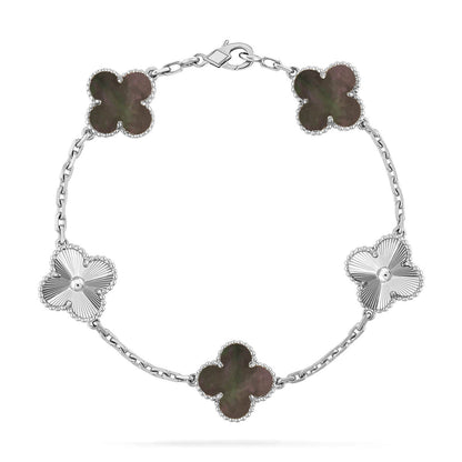 [Dawnora Jewelry] CLOVER 5 MOTIF GRAY MOP BRACELET COLLECTION