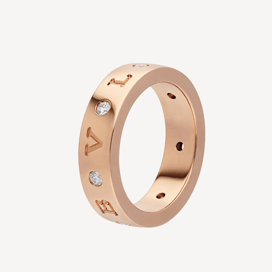 [Dawnora Jewelry]ZERO 1 ESSENTIAL PINK GOLD BAND WITH DIAMONDS RING