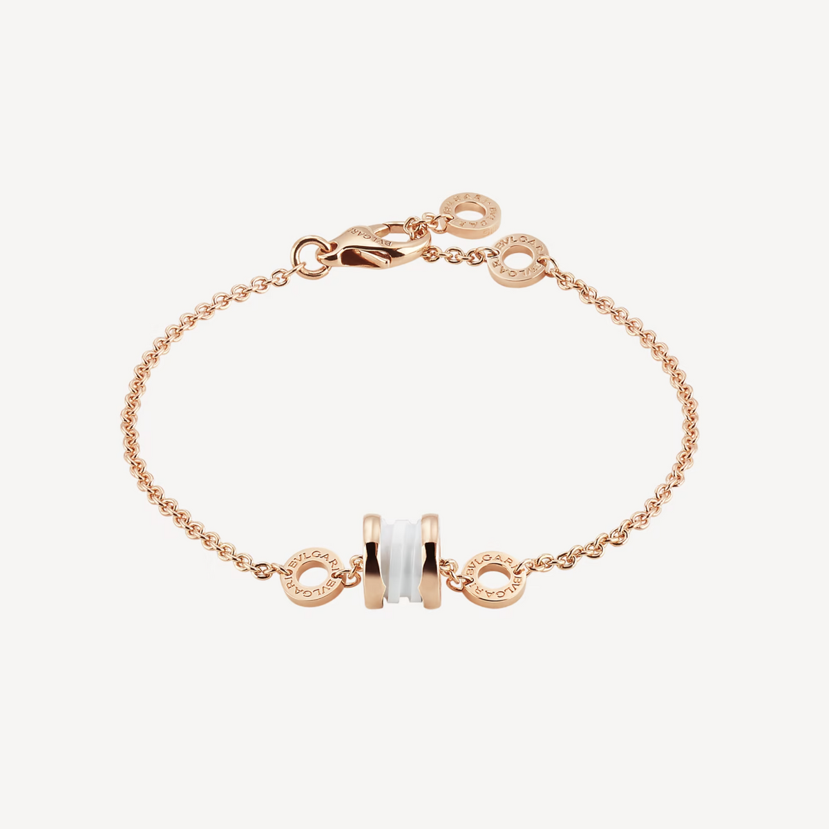 [Dawnora Jewelry]ZERO 1 SOFT PINK GOLD AND WHITE CERAMIC BRACELET