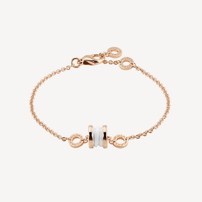 [Dawnora Jewelry]ZERO 1 SOFT PINK GOLD AND WHITE CERAMIC BRACELET
