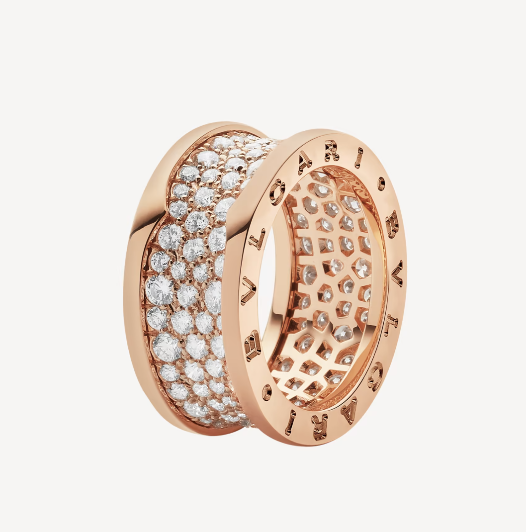 [Dawnora Jewelry]ZERO 1 WITH PAVED DIAMONDS ON THE SPIRAL RING
