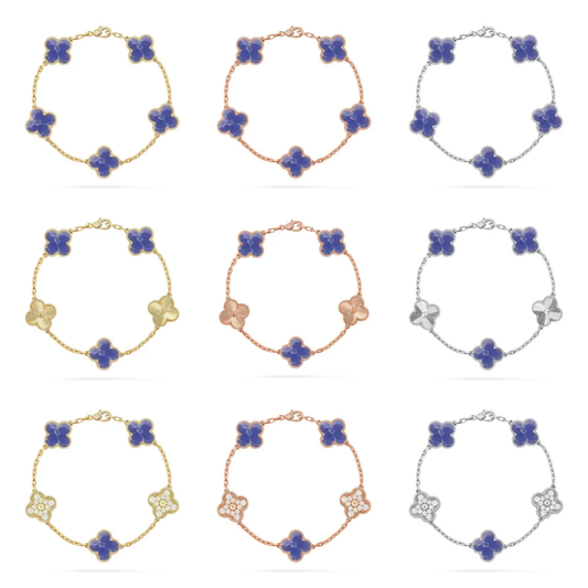 [Dawnora Jewelry]CLOVER 5 MOTIF BLUE VEINS BRACELET COLLECTION