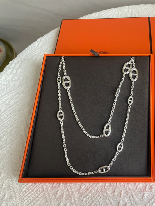 [Dawnora Jewelry]Classic Silver Sweater Chain