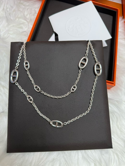 [Dawnora Jewelry]Classic Silver Sweater Chain
