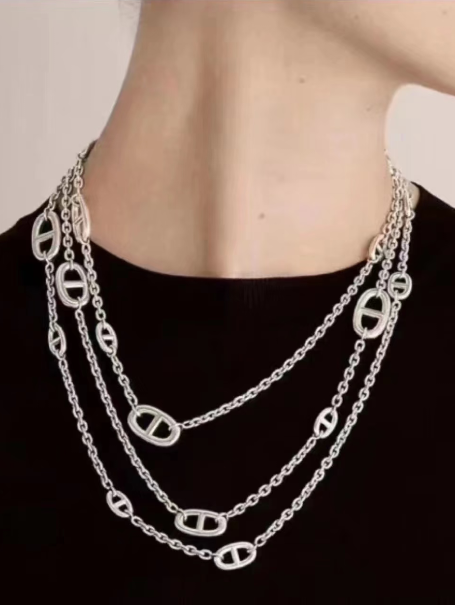 [Dawnora Jewelry]Classic Silver Sweater Chain
