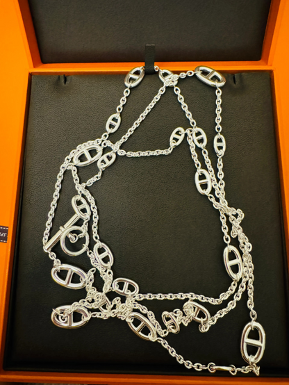 [Dawnora Jewelry]Classic Silver Sweater Chain