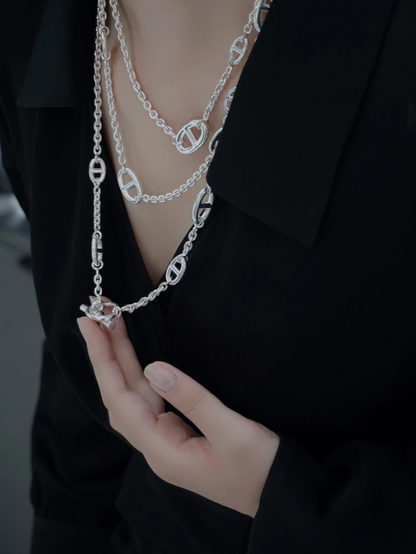 [Dawnora Jewelry]Classic Silver Sweater Chain