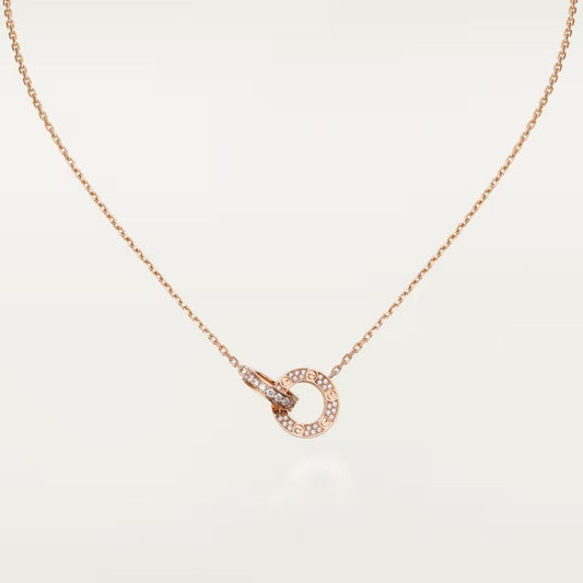 [Dawnora Jewelry]LOVE  FULL DIAMOND PENDANT NECKLACE